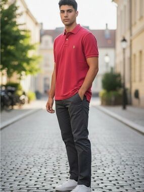 Polo Shirt - Pink Short Sleeve Casual Polo